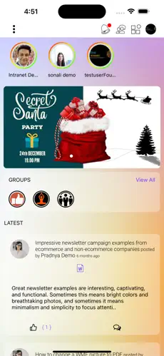 screenshot of Creative Social Intranet